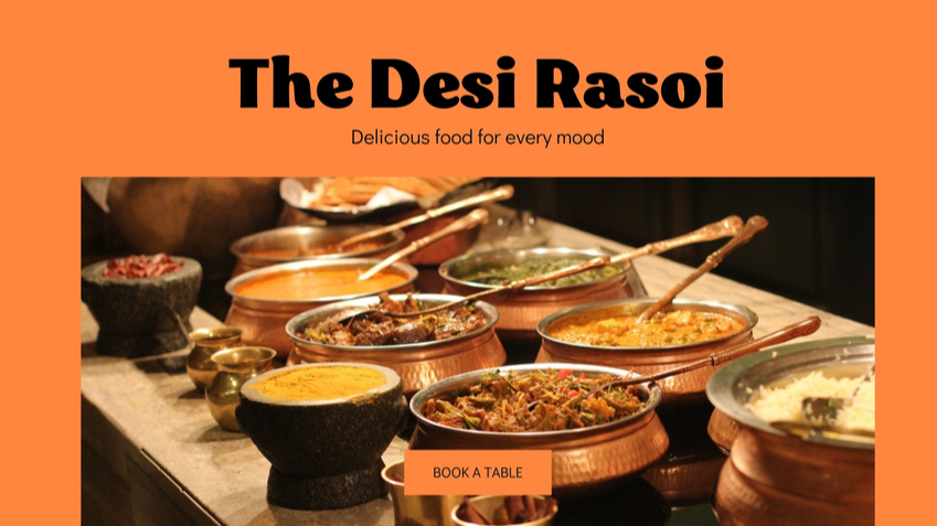 Restaurant website with an online table-booking button